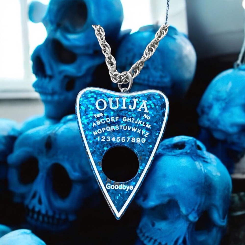 🆕 Ouija Planchette Pendant Necklace Resin/Stainless Steel